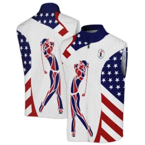 124th U.S. Open Pinehurst Callaway Blue Red Golf Pattern White Flag Quarter-Zip Jacket Style Classic