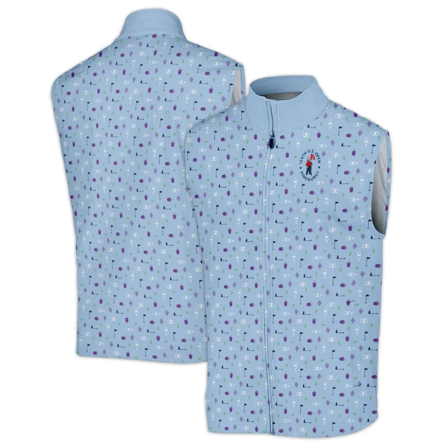 124th U.S. Open Pinehurst Cobra Golf  Golf Icons Pattern Light Blue Sleeveless Jacket Style Classic