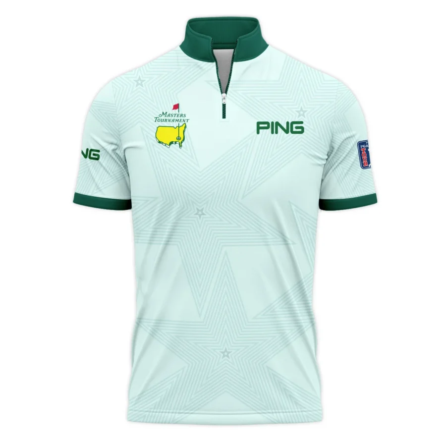 Golf Love Star Light Green Mix Masters Tournament Ping Quarter-Zip Polo Shirt