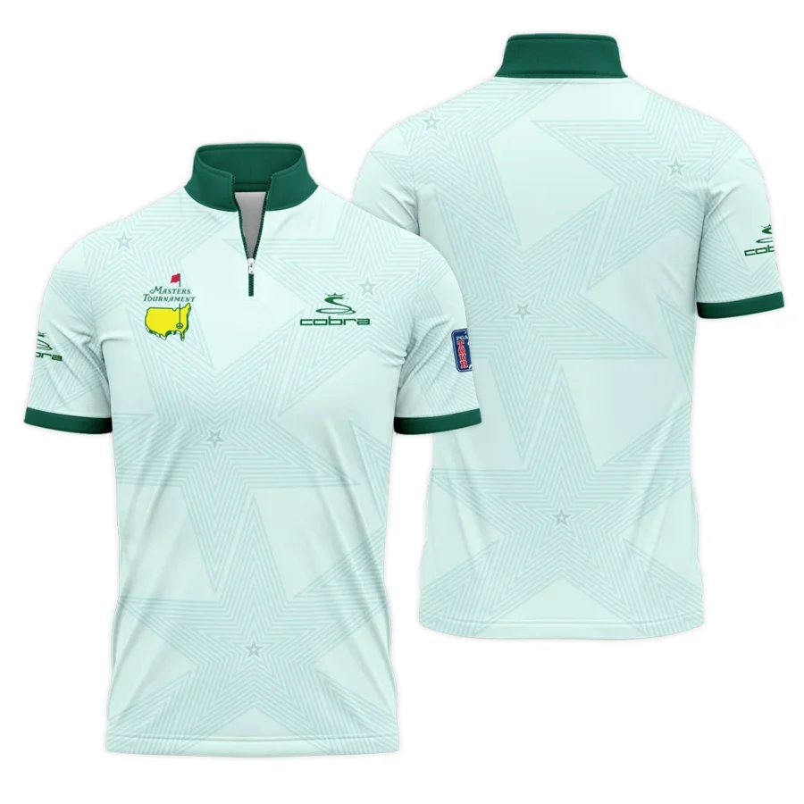 Golf Love Star Light Green Mix Masters Tournament Cobra Golf Quarter-Zip Polo Shirt