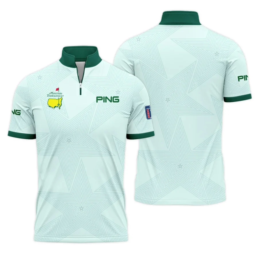 Golf Love Star Light Green Mix Masters Tournament Ping Quarter-Zip Polo Shirt