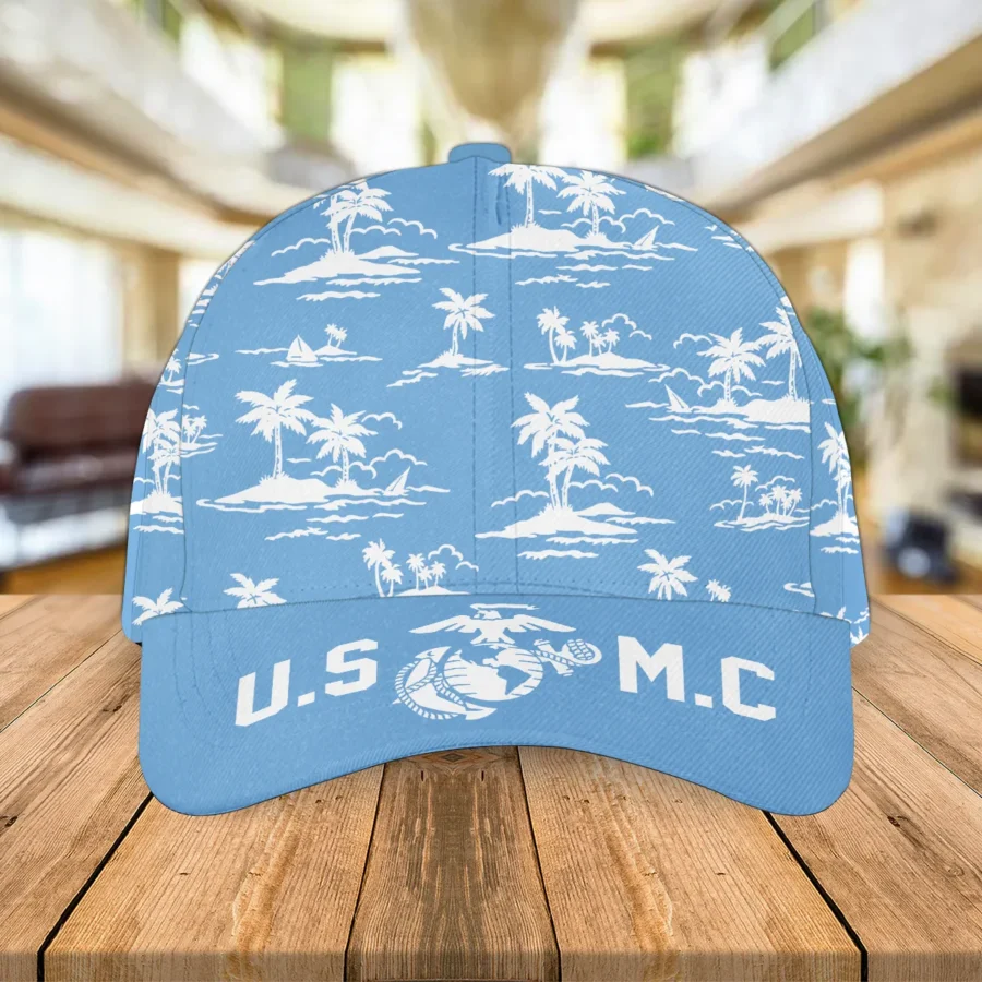 Hawaii Pattern Summer Beach Style U.S. Marine Corps Classic All over Print Cap