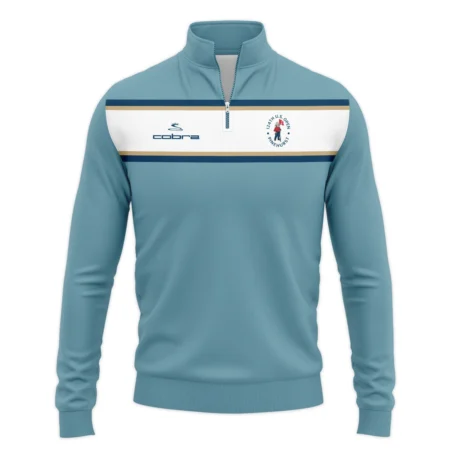 124th U.S. Open Pinehurst Golf Sport Mostly Desaturated Dark Blue Yellow Cobra Golf Quarter-Zip Jacket Style Classic