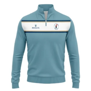 124th U.S. Open Pinehurst Golf Sport Mostly Desaturated Dark Blue Yellow Rolex Zipper Hoodie Shirt Style Classic