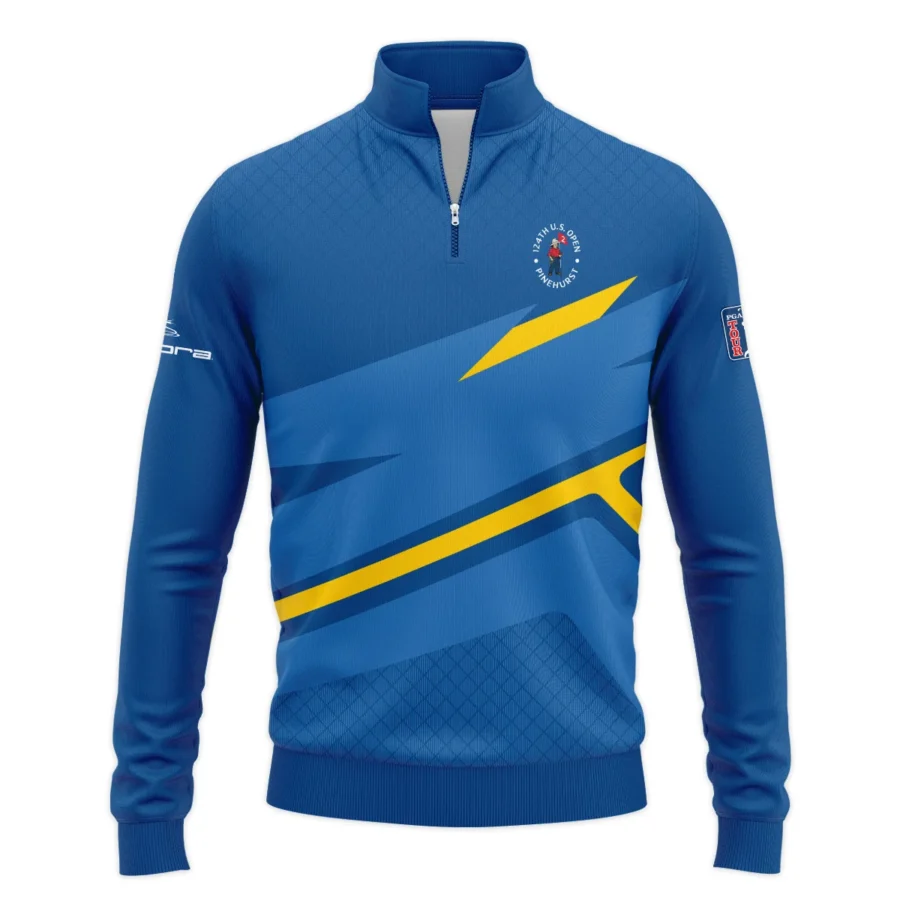 Cobra Golf 124th U.S. Open Pinehurst Blue Yellow Mix Pattern Quarter-Zip Jacket Style Classic