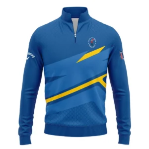 Callaway 124th U.S. Open Pinehurst Blue Yellow Mix Pattern Zipper Hoodie Shirt Style Classic