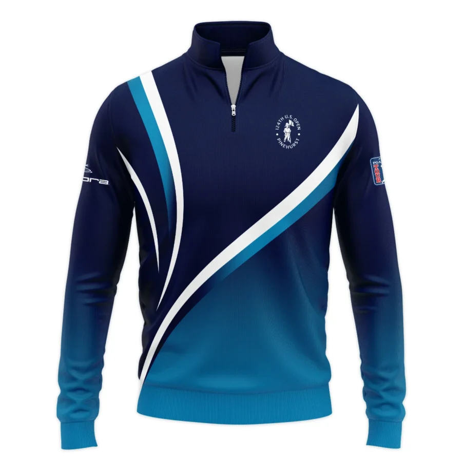 Cobra Golf 124th U.S. Open Pinehurst Dark Blue Gradient Abstract White Background  Quarter-Zip Jacket Style Classic