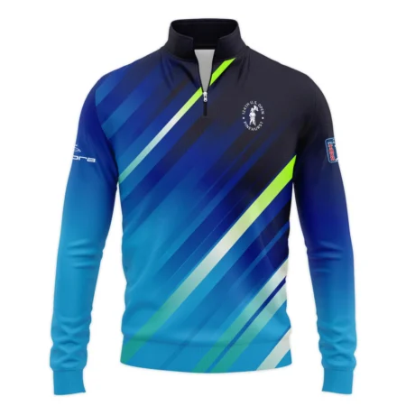 Cobra Golf 124th U.S. Open Pinehurst Green Dark Blue Gradient Abstract Yellow Quarter-Zip Jacket Style Classic