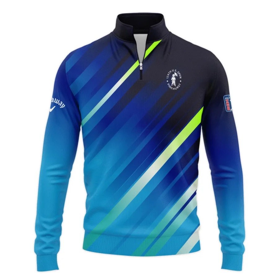 Callaway 124th U.S. Open Pinehurst Green Dark Blue Gradient Abstract Yellow Quarter-Zip Jacket Style Classic