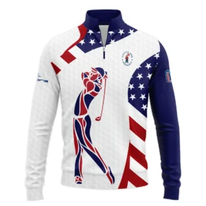 124th U.S. Open Pinehurst Cobra Golf  Blue Red Golf Pattern White Flag Sleeveless Jacket Style Classic