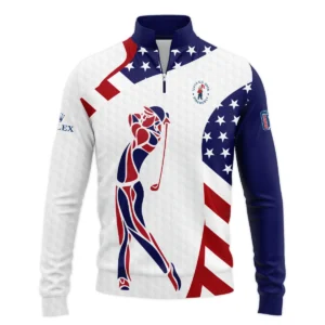 124th U.S. Open Pinehurst Rolex  Blue Red Golf Pattern White Flag Sleeveless Jacket Style Classic