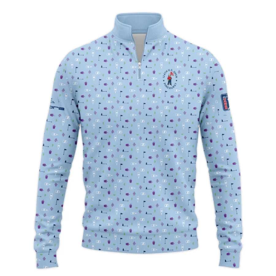 124th U.S. Open Pinehurst Cobra Golf  Golf Icons Pattern Light Blue Quarter-Zip Jacket Style Classic