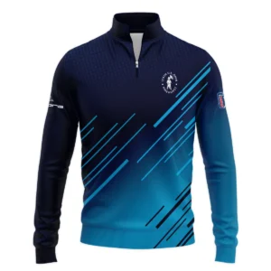 124th U.S. Open Pinehurst Cobra Golf  Dark Blue Line Pattern Zipper Hoodie Shirt Style Classic