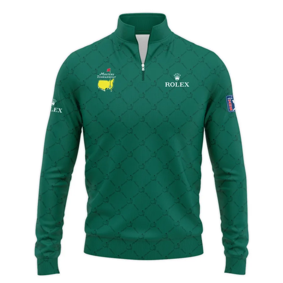 Golf Sport Pattern Color Green Mix Black Masters Tournament Rolex Quarter-Zip Jacket Style Classic