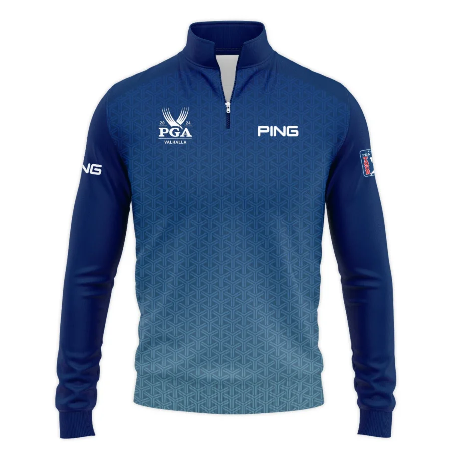 Golf Sport Pattern Blue Sport Uniform 2024 PGA Championship Valhalla Ping Quarter-Zip Jacket Style Classic