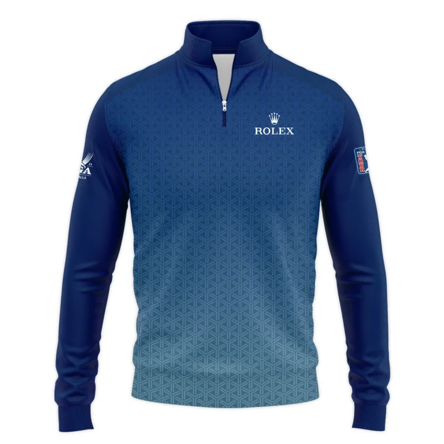 Golf Sport Pattern Blue Sport Uniform 2024 PGA Championship Valhalla Rolex Quarter-Zip Jacket Style Classic