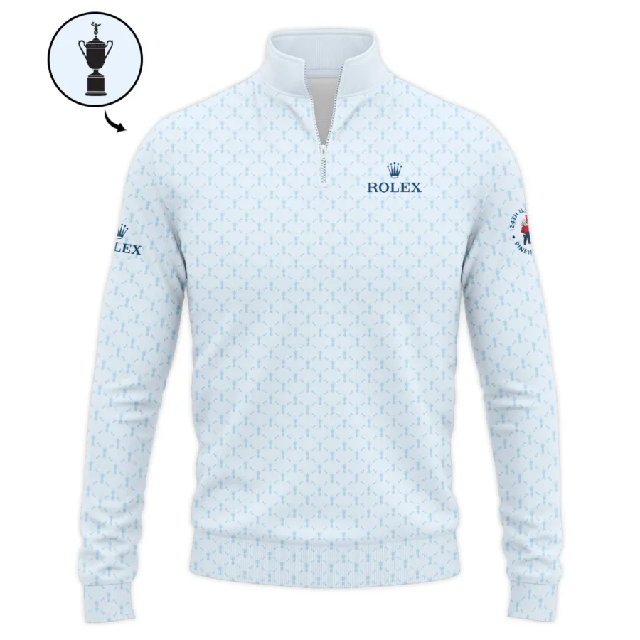 Golf Sport Pattern Blue Sport Uniform 124th U.S. Open Pinehurst Rolex Quarter-Zip Jacket Style Classic