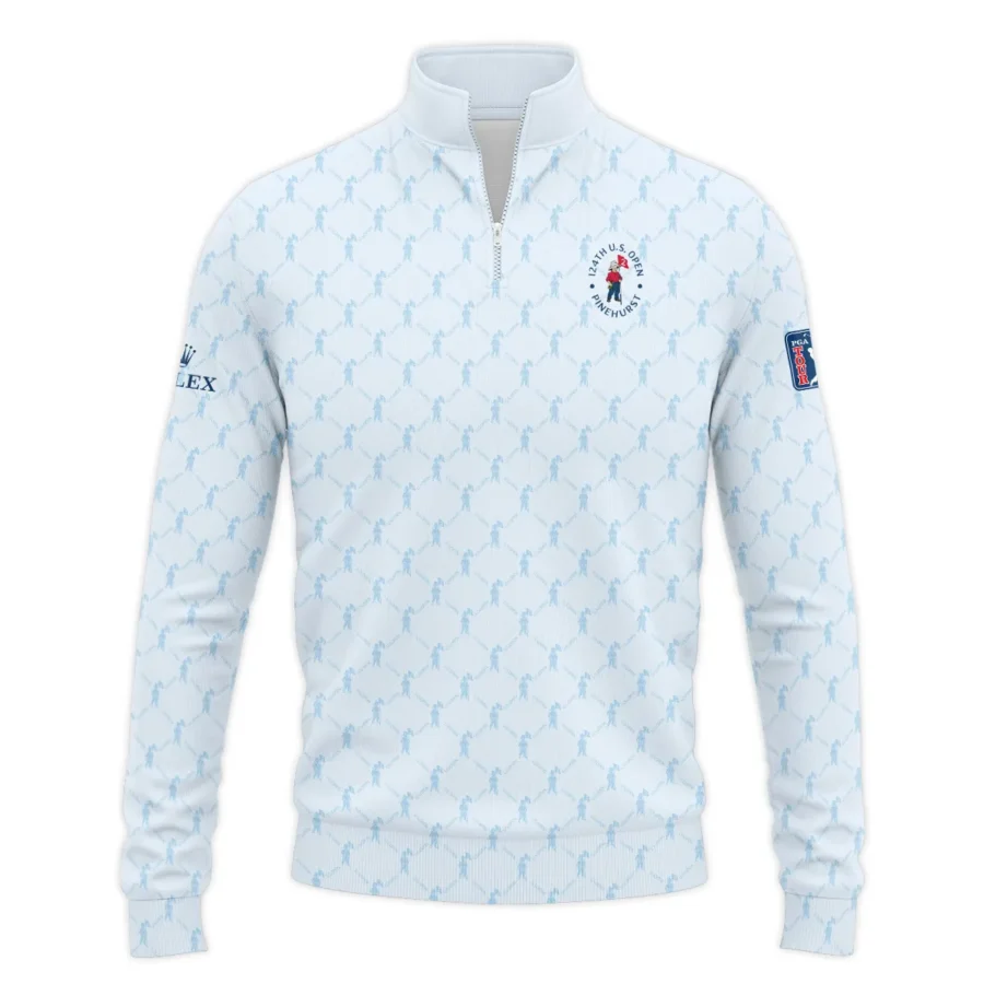 Golf Sport Pattern Light Blue Style 124th U.S. Open Pinehurst Rolex Quarter-Zip Jacket Style Classic