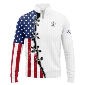 Golf Flag American Pattern Ball 124th U.S. Open Pinehurst Pinehurst Callaway Zipper Hoodie Shirt Style Classic