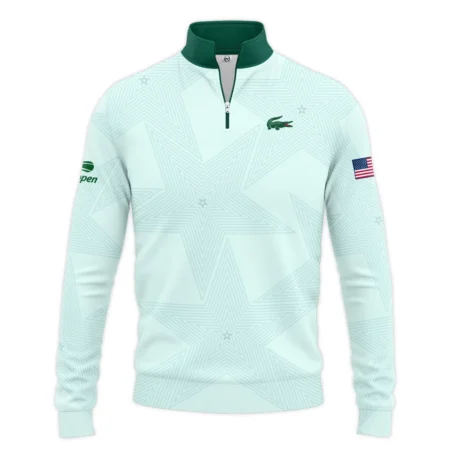 Tennis Pattern Star Light Green US Open Tennis Lacoste Quarter-Zip Jacket Style Classic