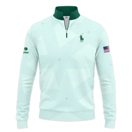 Tennis Pattern Star Light Green US Open Tennis Ralph Lauren Quarter-Zip Jacket Style Classic