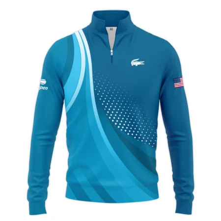 Tennis Blue Gradiend US Open Tennis Lacoste Quarter-Zip Jacket Style Classic