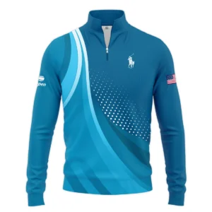 Tennis Blue Gradiend US Open Tennis Ralph Lauren Zipper Hoodie Shirt Style Classic