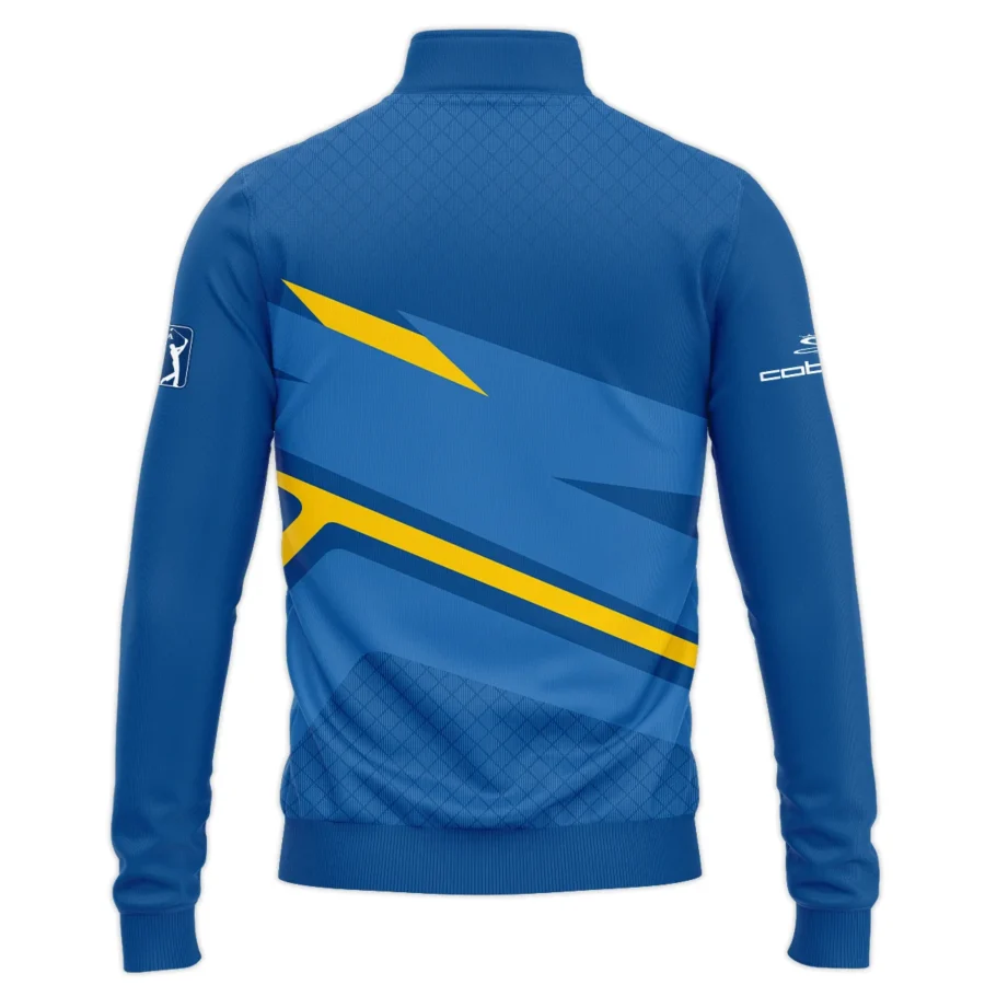 Cobra Golf 124th U.S. Open Pinehurst Blue Yellow Mix Pattern Quarter-Zip Jacket Style Classic