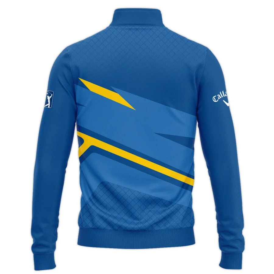 Callaway 124th U.S. Open Pinehurst Blue Yellow Mix Pattern Quarter-Zip Jacket Style Classic