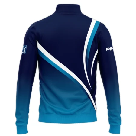 Ping 124th U.S. Open Pinehurst Dark Blue Gradient Abstract White Background  Quarter-Zip Jacket Style Classic