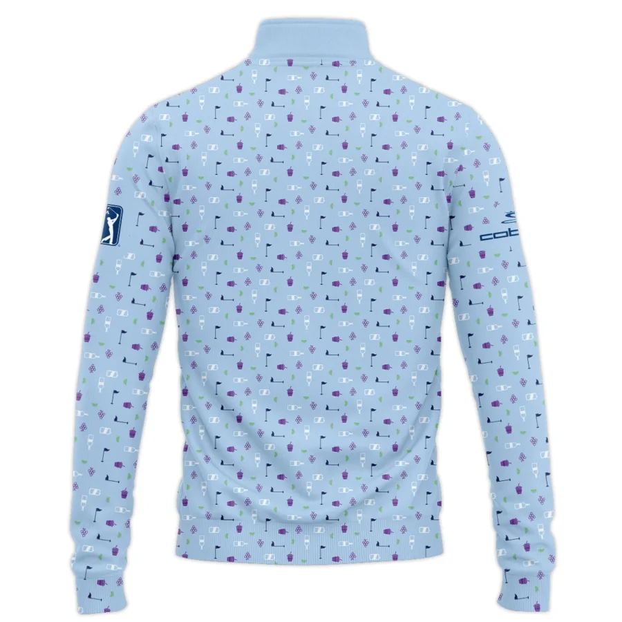 124th U.S. Open Pinehurst Cobra Golf  Golf Icons Pattern Light Blue Quarter-Zip Jacket Style Classic