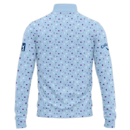 124th U.S. Open Pinehurst Callaway Golf Icons Pattern Light Blue Quarter-Zip Jacket Style Classic