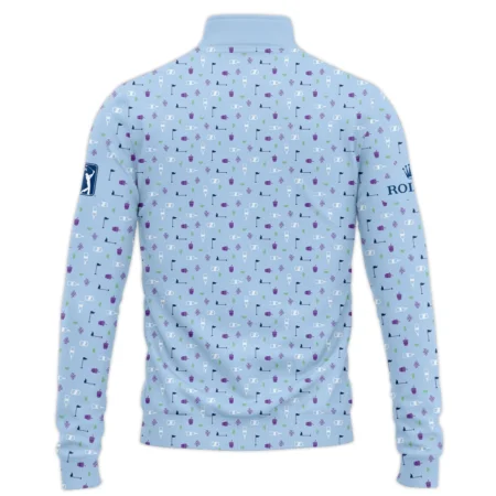 124th U.S. Open Pinehurst Rolex  Golf Icons Pattern Light Blue Quarter-Zip Jacket Style Classic