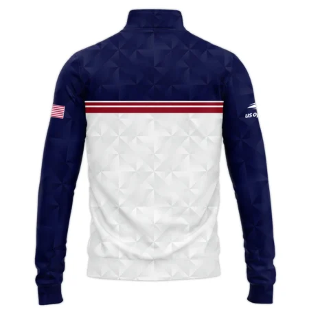 Lacoste US Open Tennis Purple White Red Line Abstract Quarter-Zip Jacket Style Classic