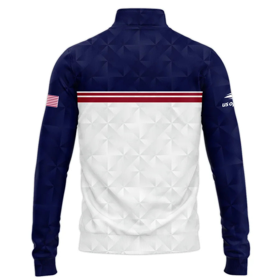 Lacoste US Open Tennis Purple White Red Line Abstract Quarter-Zip Jacket Style Classic