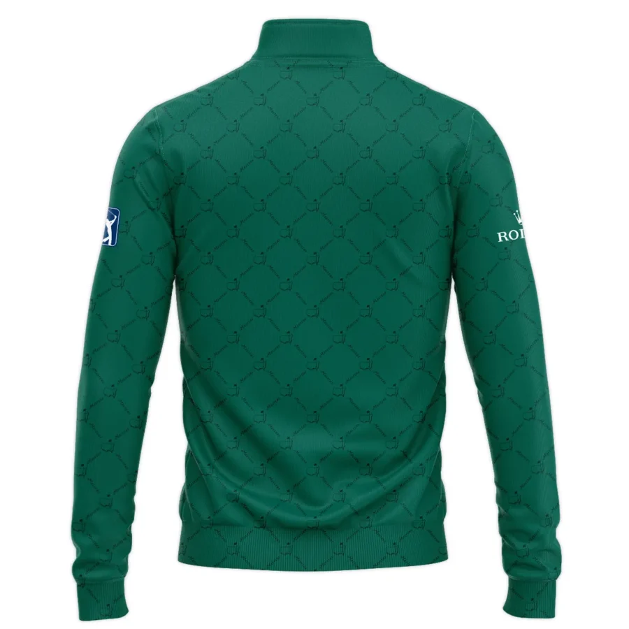 Golf Sport Pattern Color Green Mix Black Masters Tournament Rolex Quarter-Zip Jacket Style Classic