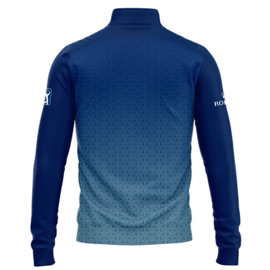 Golf Sport Pattern Blue Sport Uniform 2024 PGA Championship Valhalla Rolex Quarter-Zip Jacket Style Classic