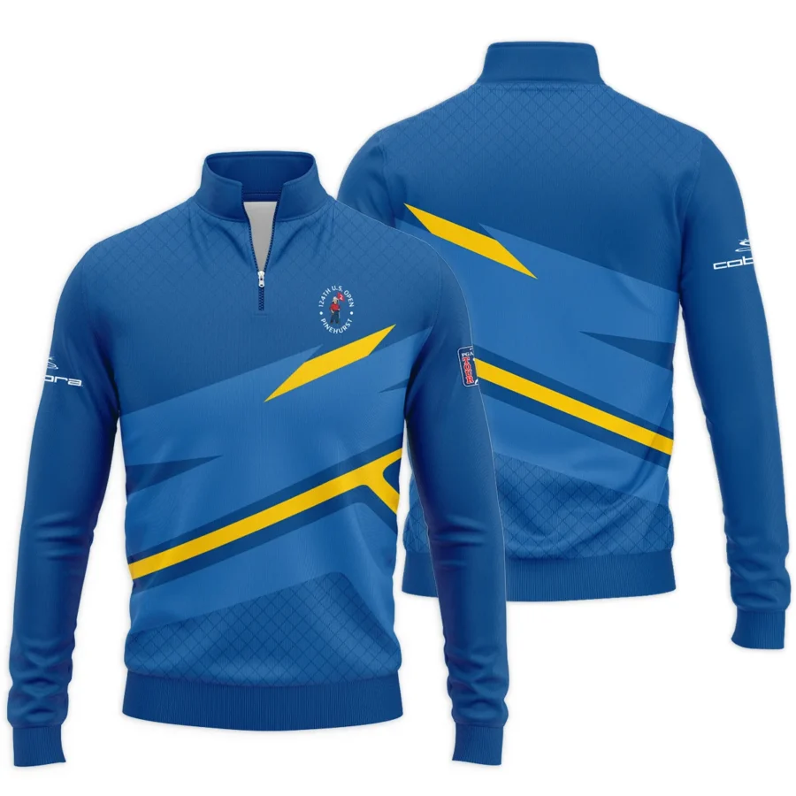 Cobra Golf 124th U.S. Open Pinehurst Blue Yellow Mix Pattern Quarter-Zip Jacket Style Classic