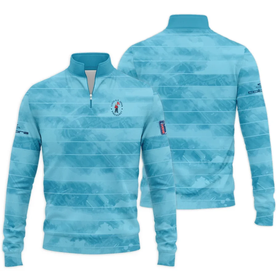 Cobra Golf 124th U.S. Open Pinehurst Blue Abstract Background Line Quarter-Zip Jacket Style Classic