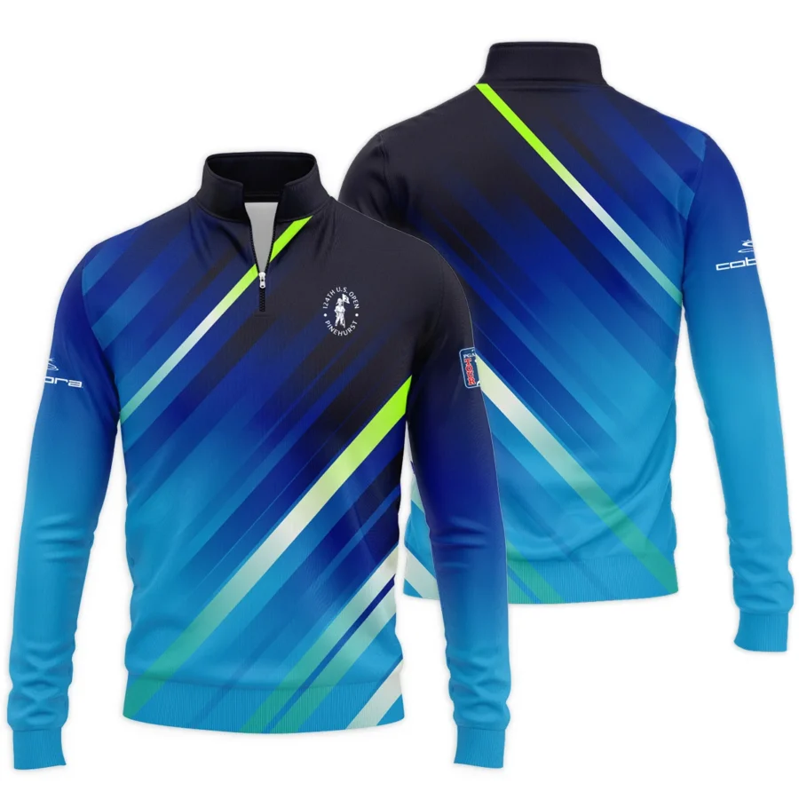 Cobra Golf 124th U.S. Open Pinehurst Green Dark Blue Gradient Abstract Yellow Quarter-Zip Jacket Style Classic