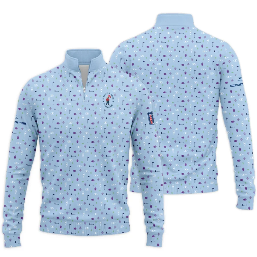 124th U.S. Open Pinehurst Cobra Golf  Golf Icons Pattern Light Blue Quarter-Zip Jacket Style Classic