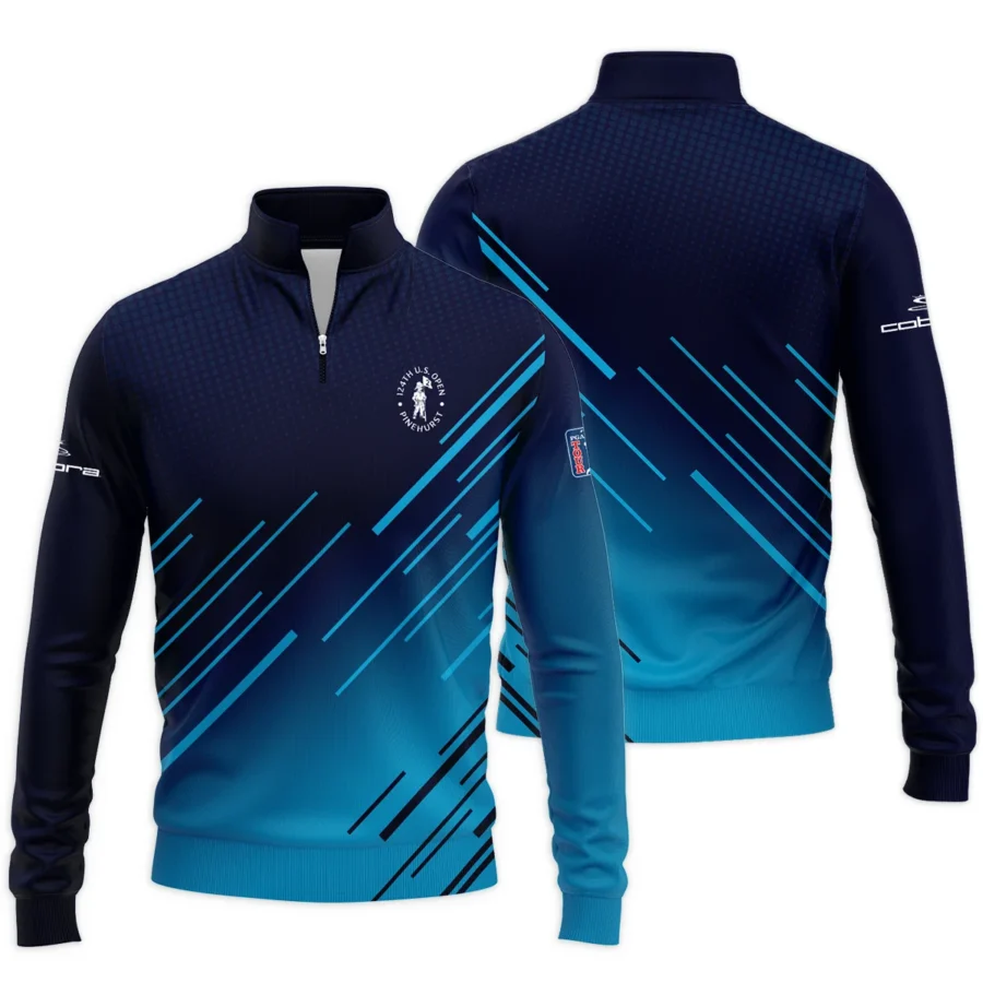 124th U.S. Open Pinehurst Cobra Golf  Dark Blue Line Pattern Quarter-Zip Jacket Style Classic