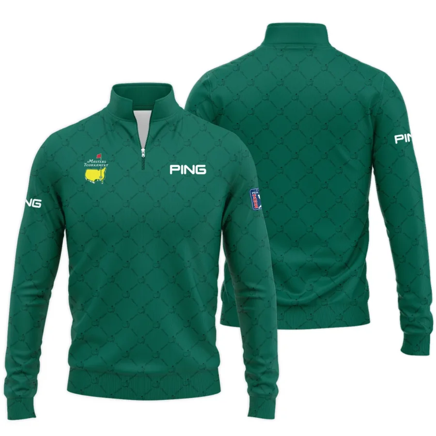 Golf Sport Pattern Color Green Mix Black Masters Tournament Ping Quarter-Zip Jacket Style Classic