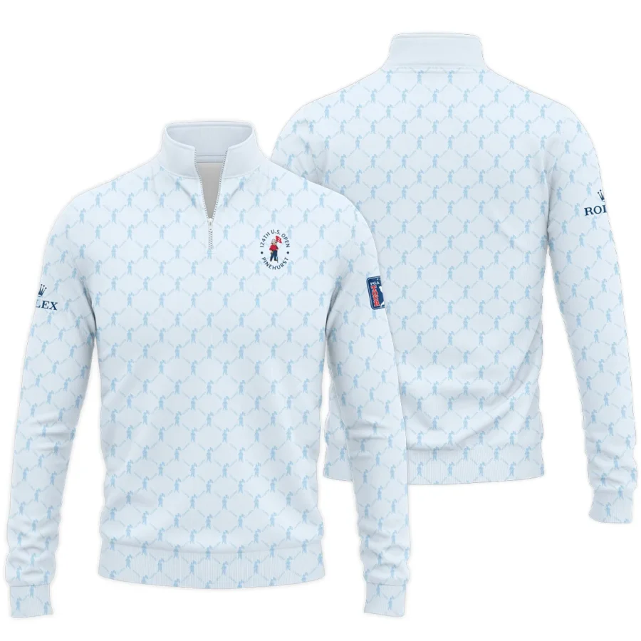 Golf Sport Pattern Light Blue Style 124th U.S. Open Pinehurst Rolex Quarter-Zip Jacket Style Classic