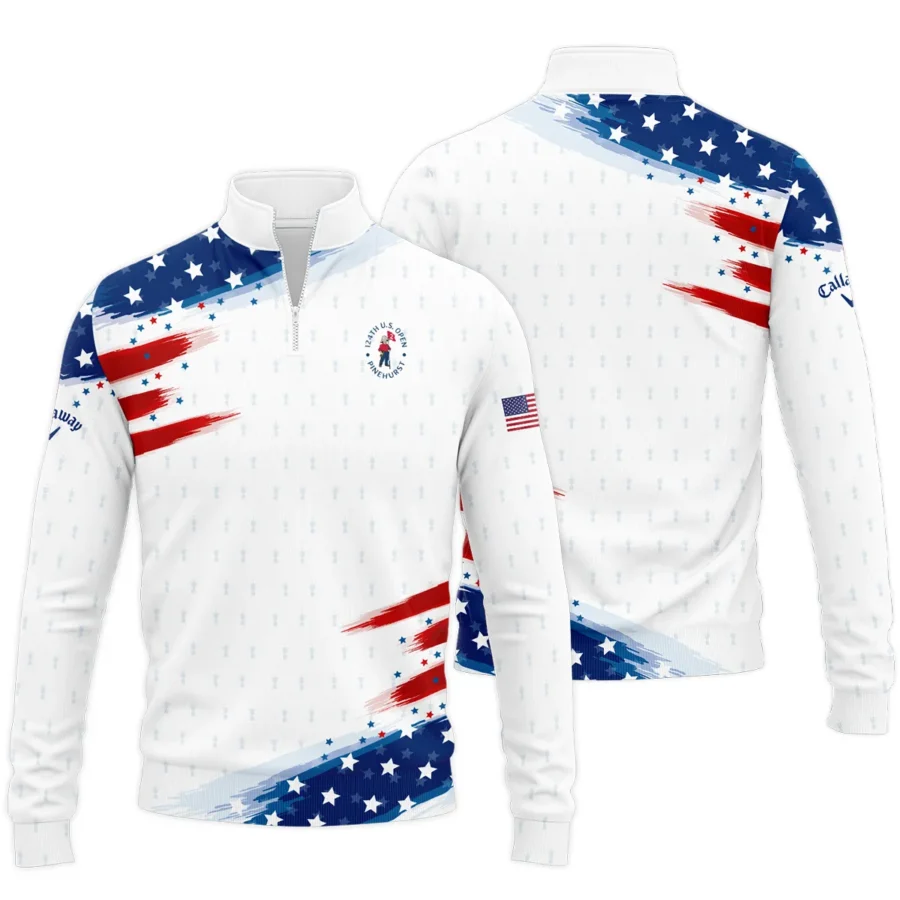 Golf Flag American Sport Love 124th U.S. Open Pinehurst Callaway Quarter-Zip Jacket Style Classic