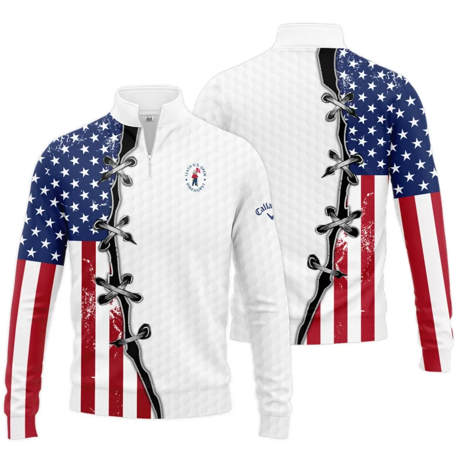 Golf Flag American Pattern Ball 124th U.S. Open Pinehurst Pinehurst Callaway Quarter-Zip Jacket Style Classic