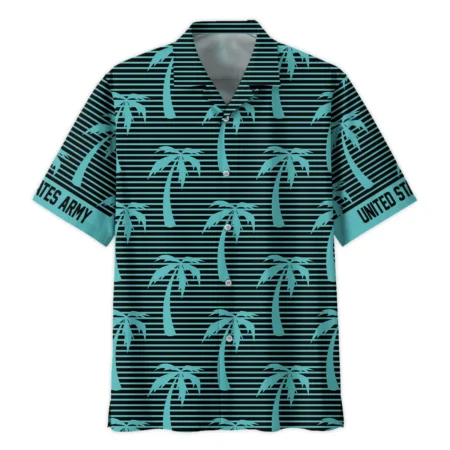 Hawaii Palm Tree Pattern Summer Beach Shirt Veteran U.S. Army All Over Prints Oversized Hawaii Palm Treean Shirt