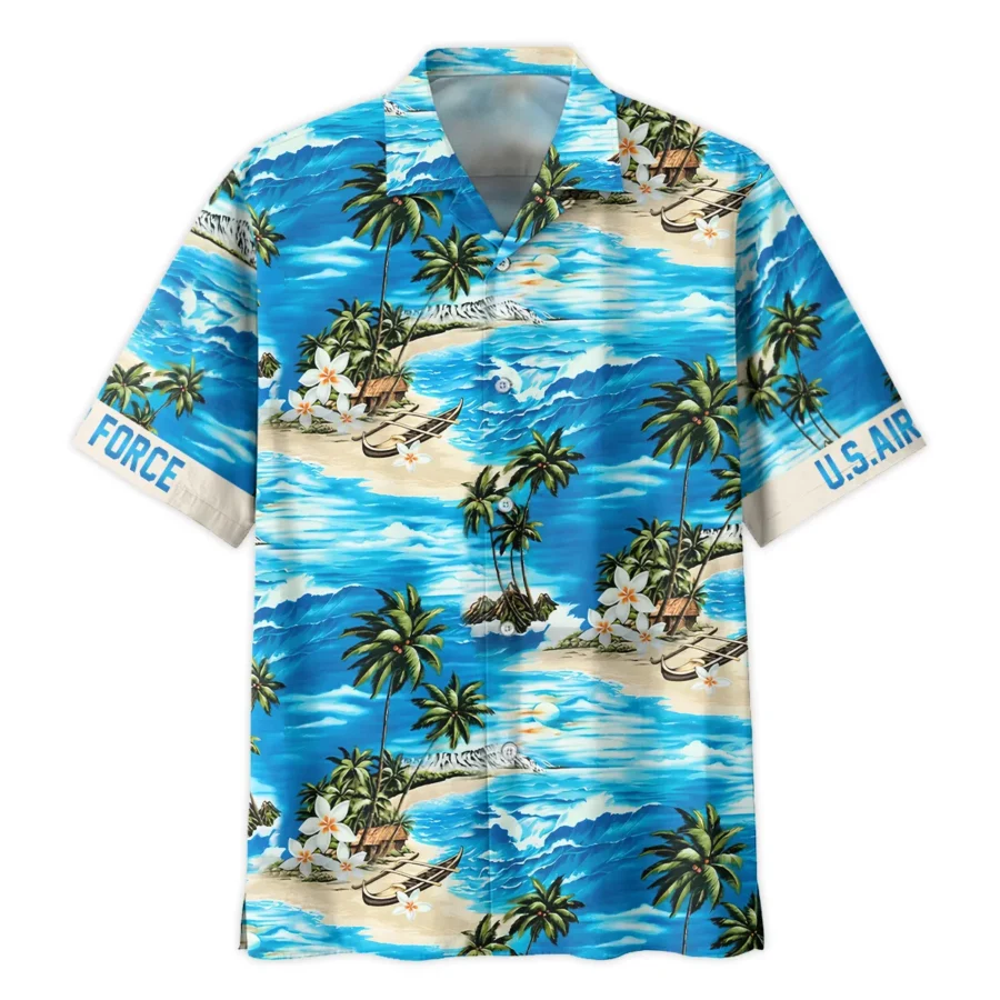 Hawaii Style Pattern U.S. Air Force Oversized Hawaiian Shirt All Over Prints Gift Loves