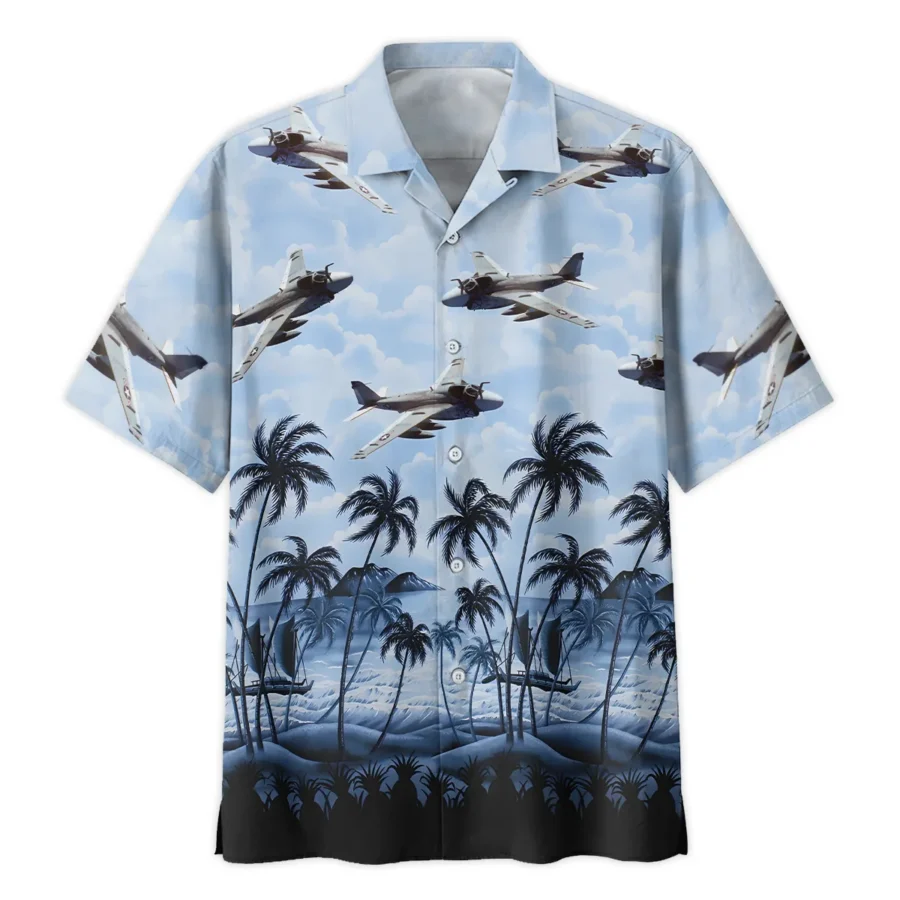 A-6 Intruder Hawaii Style Palm Tree U.S. Marine Corps Oversized Hawaiian Shirt All Over Prints Gift Loves