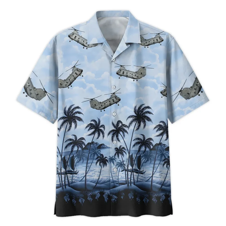 CH-46 Sea Knight Hawaii Style Palm Tree U.S. Marine Corps Oversized Hawaiian Shirt All Over Prints Gift Loves